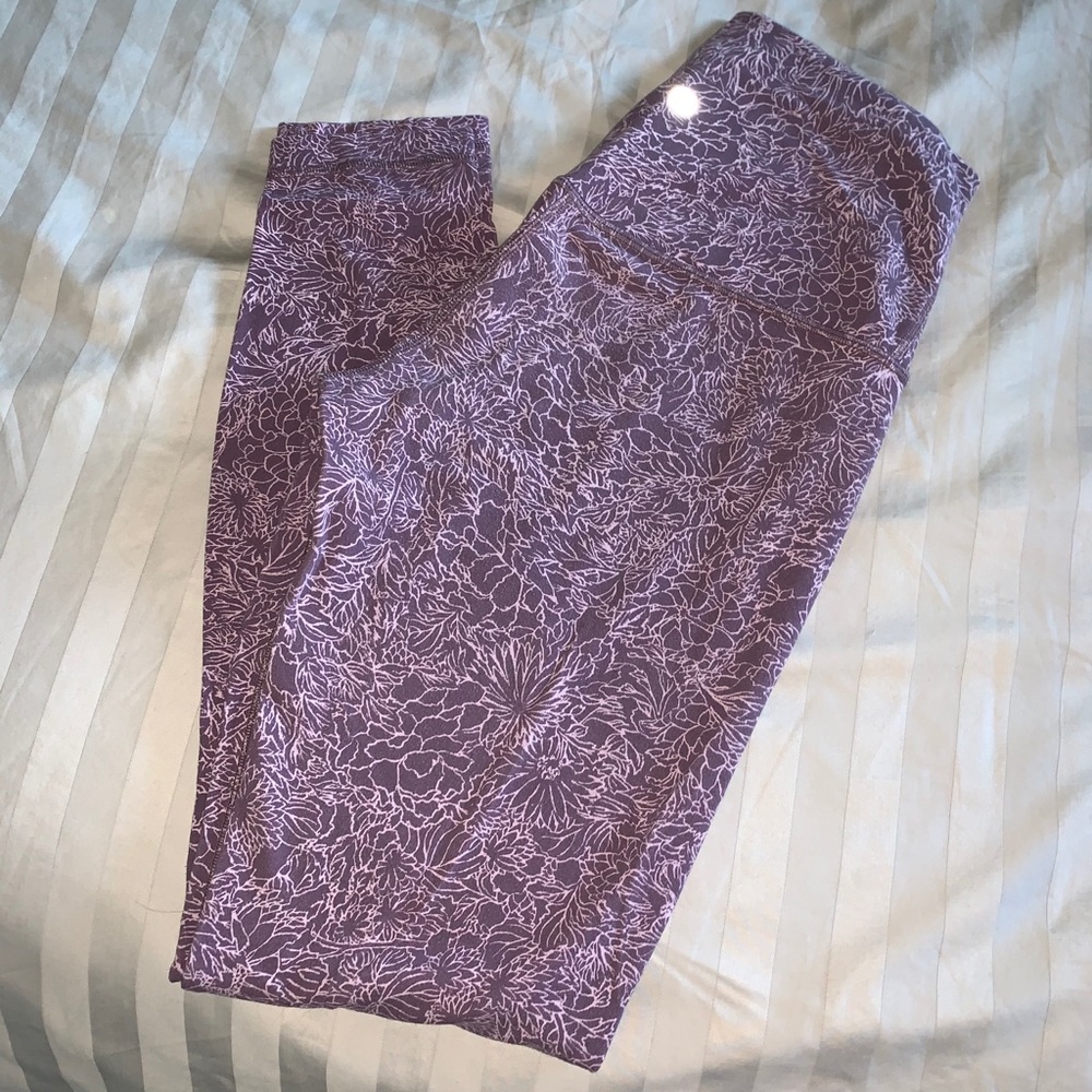 lululemon athletica Purple Floral Leggings